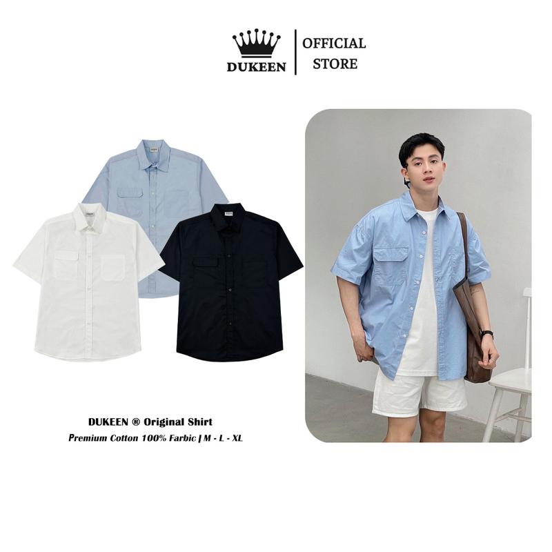 Áo Sơ Mi Ngắn Tay Original Local Brand Dukeen Form Rộng Nam Nữ Unisex Oversize SM058 Menwears
