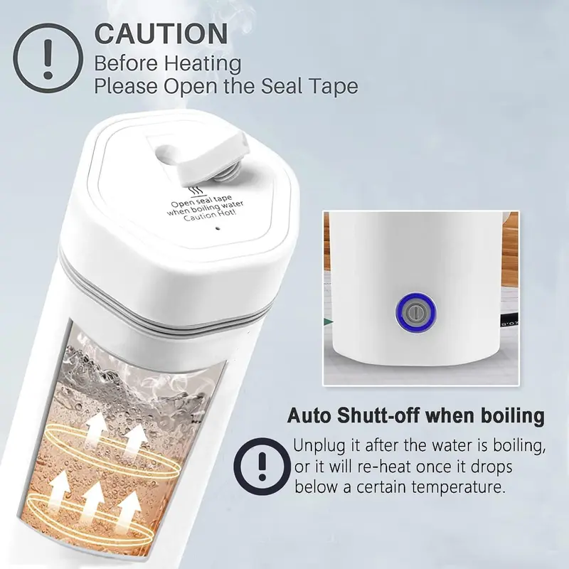 Portable Electric Kettle, Mini Hot Water Boiler, Small Travel Tea Kettle, Fast Boiling Water, One Cup Hot Water Maker 5