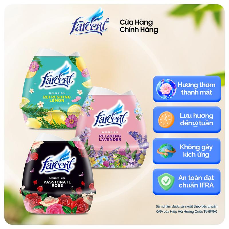 Sáp thơm phòng khử mùi Farcent hương hoa hồng hoa oải hương hương chanh 200g hàng chính hãng Dầu Thơm Phòng Dầu Thơm Nước Hoa