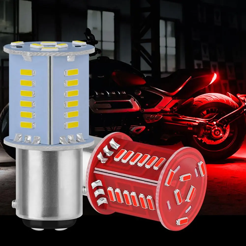 Đèn hậu Led xe máy, Độ sáng cao, Đèn hậu phanh, Tương thích 1157 và 3014, Đèn phanh 30smd, Thích hợp cho ô tô, J0N5