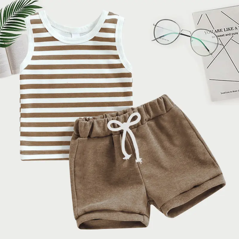 LOLEE - Setelan Singlet Anak Salur somi Unisex 8