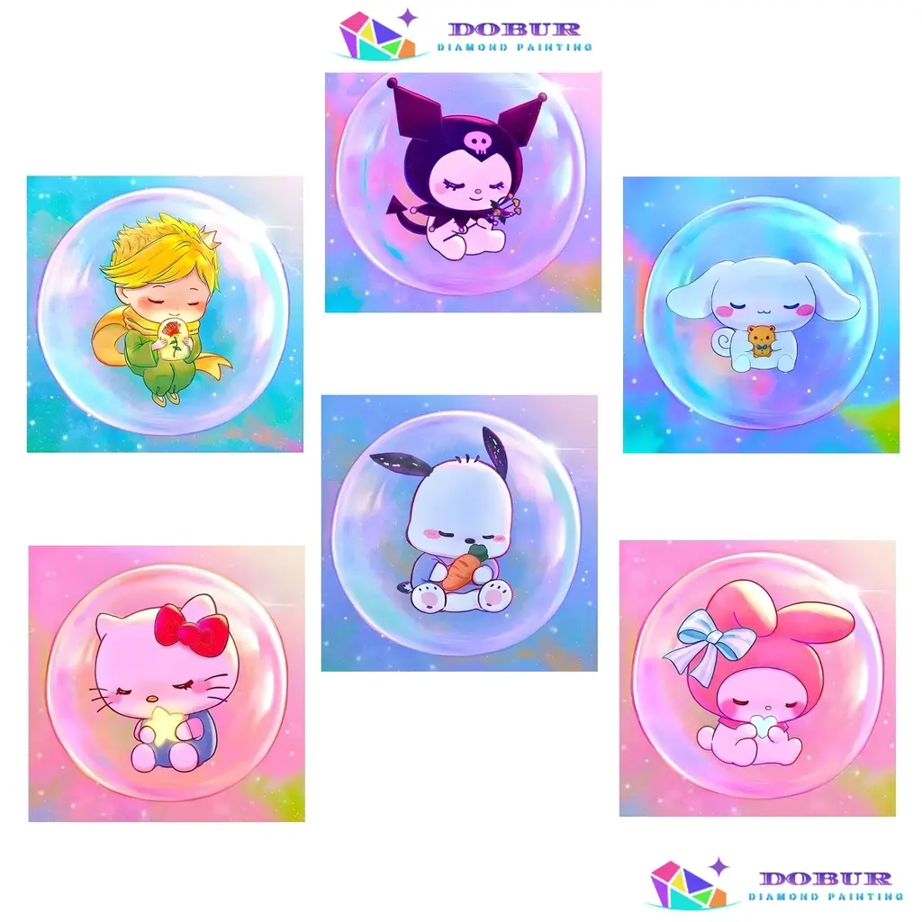DOBUR | Diamond Painting Set | Crystal Ball Sanrio 5D DIY Round/Square Full Drill Canvas with Number Crafts Gift Home Wall Decoration