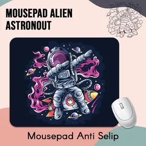 Mousepad Gaming Lucu Aesthetic Motif Alien Rubber Computer