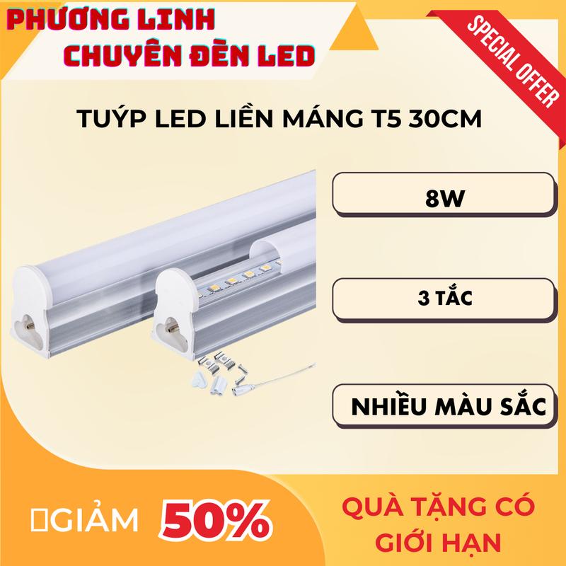 BỘ ĐÈN LIỀN MÁNG T4 T5 30CM ÁNH SÁNG HỒNG LẮP HỐC TỦ