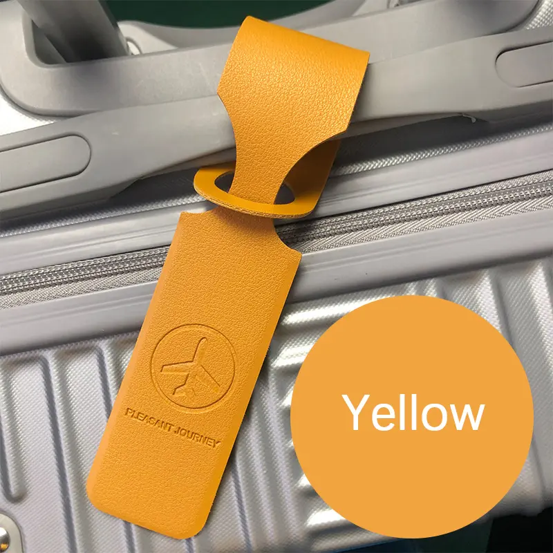 Luggage Tag PU Leather Long Strip Hanging Luggage Tag Portable Travel Accessories for Suitcase Handbags Backpacks Name ID Address Tags