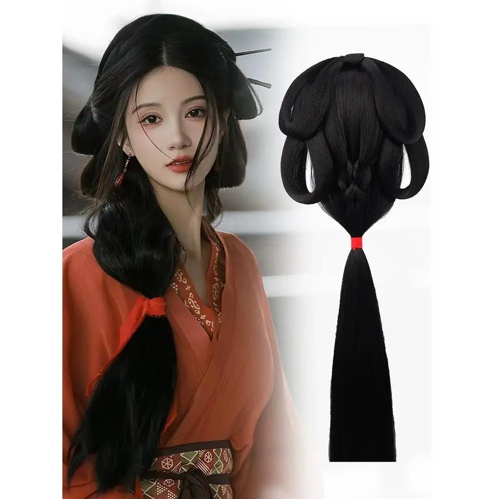 búi tóc gia cổ trang ruy băng đỏ một mảnh sau đầu áo choàng thời chiến quốc - TOC43