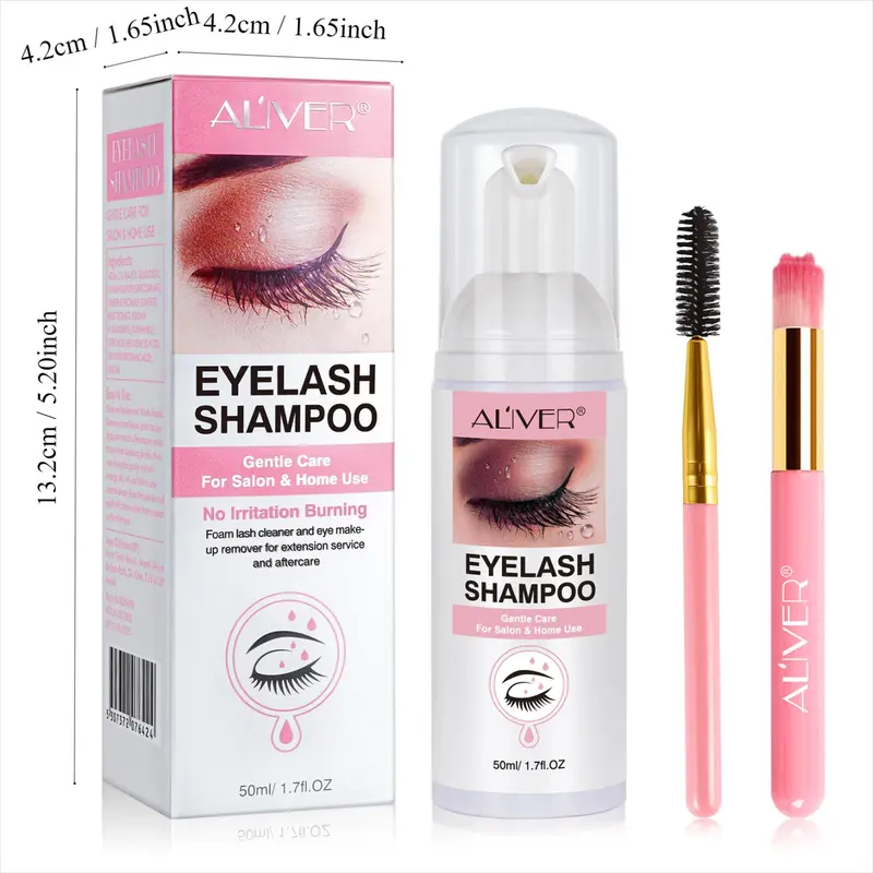 Eyelash Cleaning Shampoo, 1 Set Eyelash Cleaning & Nourishing Shampoo, Eye Makeup Remover, Professional Eye Makeup Remover for Women 1