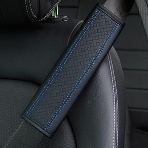 Almohadilla para el hombro del cinturón de seguridad del coche, 2 piezas por juego de cubierta del cinturón de seguridad de cuero PU con relieve, Accesorios para el interior del coche