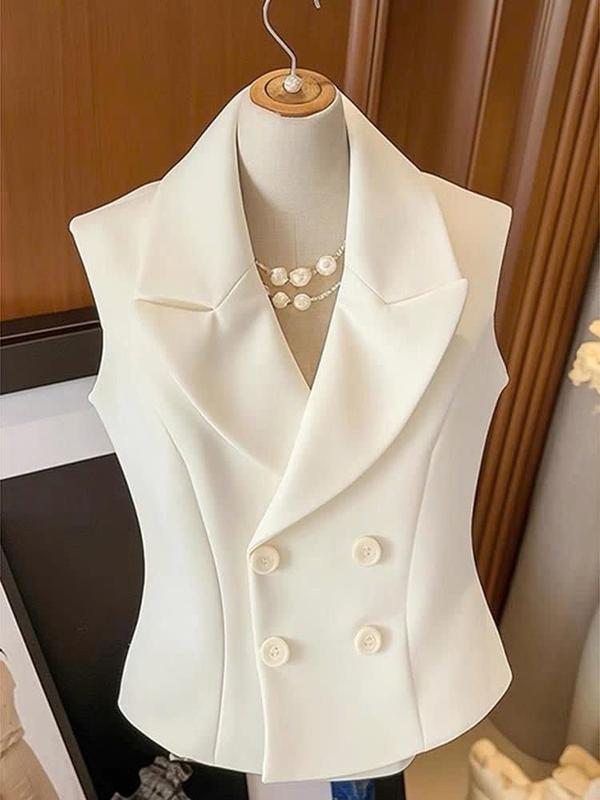 AG05-Áo Gile Nữ Thiết Kế Vest cổ chữ V Sang Trọng Thời Thượng Che Khuyết Điểm 1