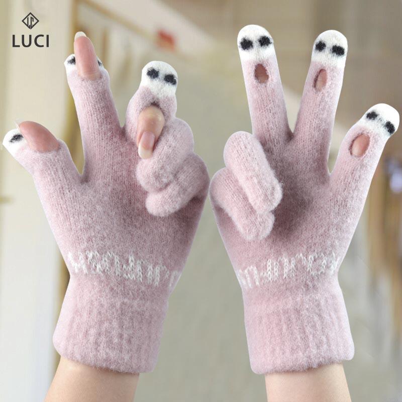 Găng tay hở ngón, găng tay len lông nhung mềm mịn chạm được màn hình cảm ứng điện thoại cho nam nữ găng  tay găng  tay bao  tay