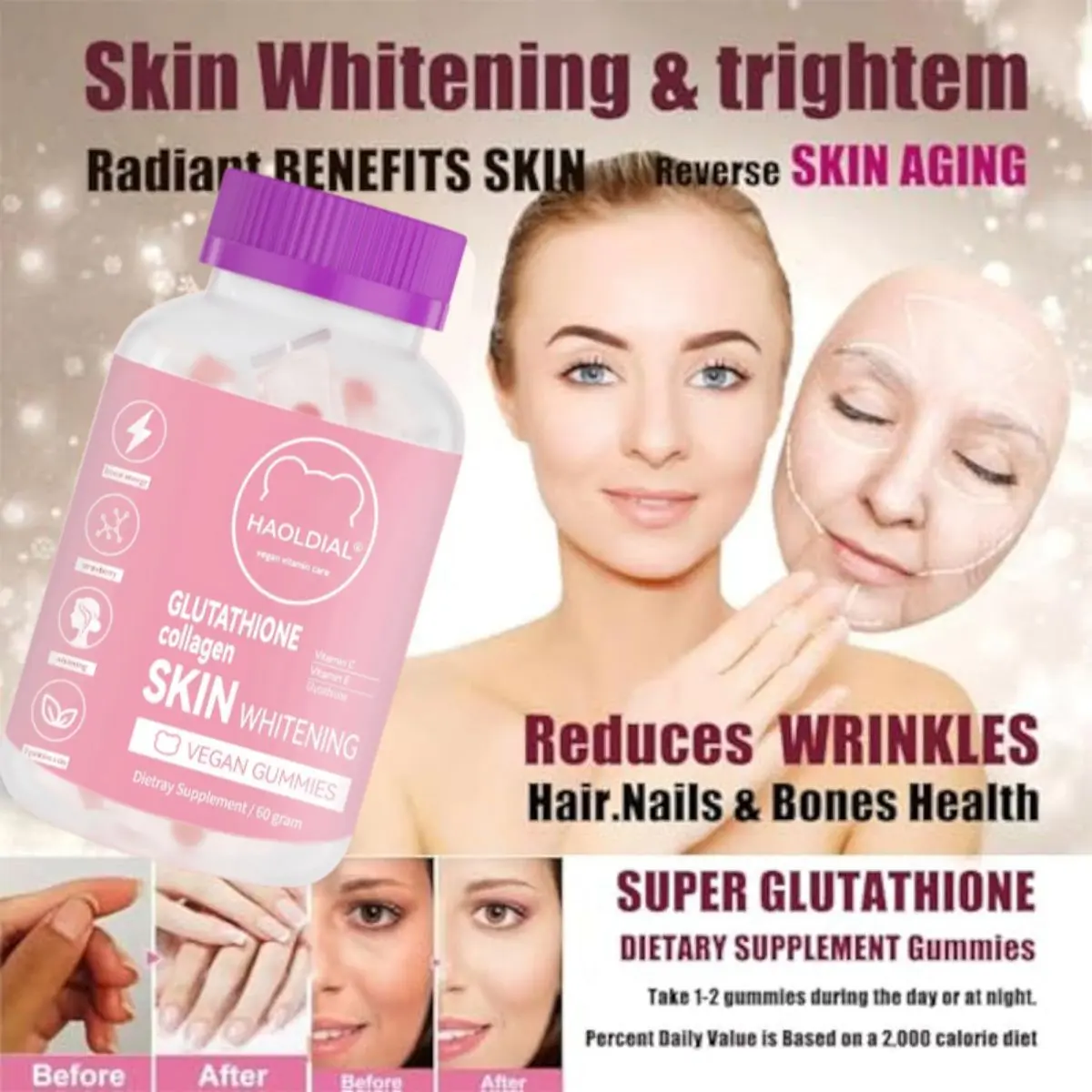Local Seller BUY 1 TAKE 2 Glutathione Collagen Gummies Collagen Supplement for Skin Care Whitening Skin Immune Support Glutathione - TikTok Shop Philippines Local Seller BUY 1 TAKE 2 Glutathione Collagen Gummies Collagen Supplement for Skin Care Whitening Skin Immune Support Glutathione - TikTok Shop Philippines