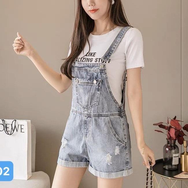 Yếm Short Jean Nữ OBOKFASHION, Yếm Bò Đùi Nữ Co Giãn Nhẹ, Phong Cách Thời Trang Hàn Quốc YSJN102 Pants Quần