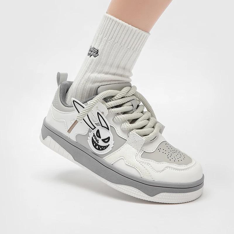 Zapatillas de deporte casuales de moda para hombre, personalizadas, de piel de conejo, planas, para andar en patineta, correr, caminar, calzado de entrenamiento, bajo pedido mínimo_voghion.com