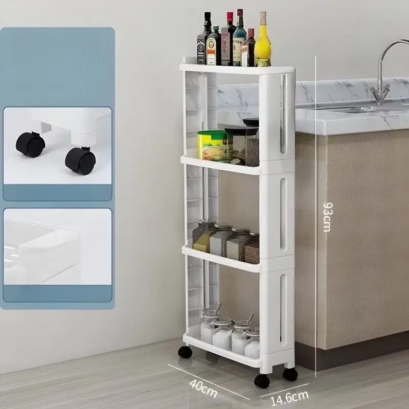 ￼Kệ Đa Năng - Kệ Để Đồ Nhựa Nhà Tắm, Phòng Ngủ, Phòng Bếp, Phòng Khách 3-4 Tầng Có Bánh Xe Di Chuyển Tiện Ích 3