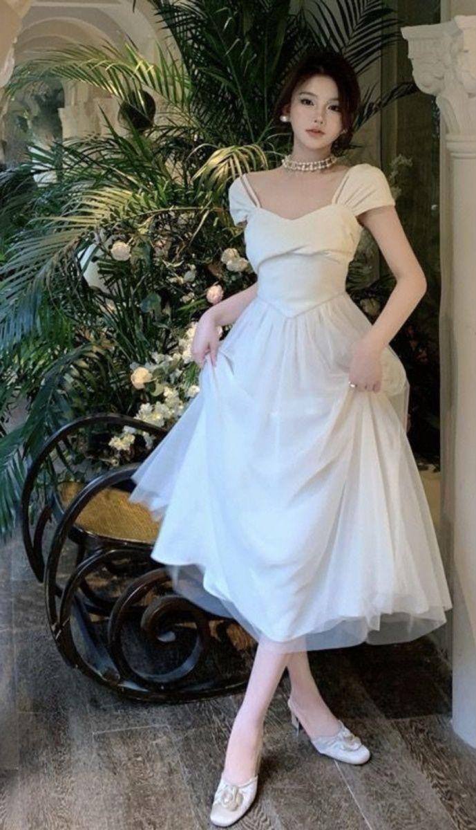 fairy dress casual Lace Chiffon Fairy Dress Casual Puff Sleeve Cute Summer – KawaiiMoriStore main image 0