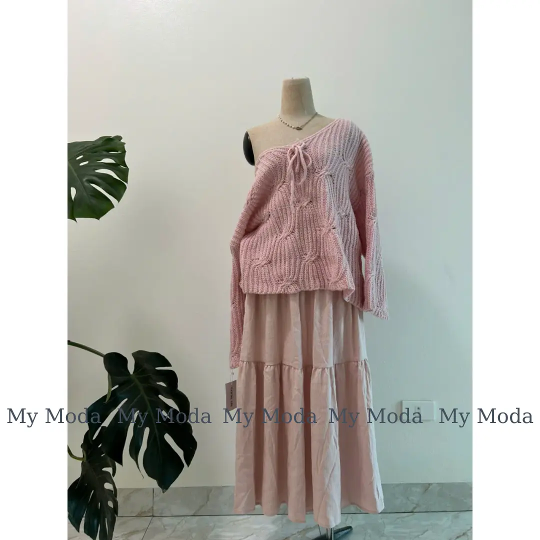My Moda Set đồ thời trang gồm chân váy maxi và áo len dệt kim dáng rộng dịu dàng nữ tính MM501