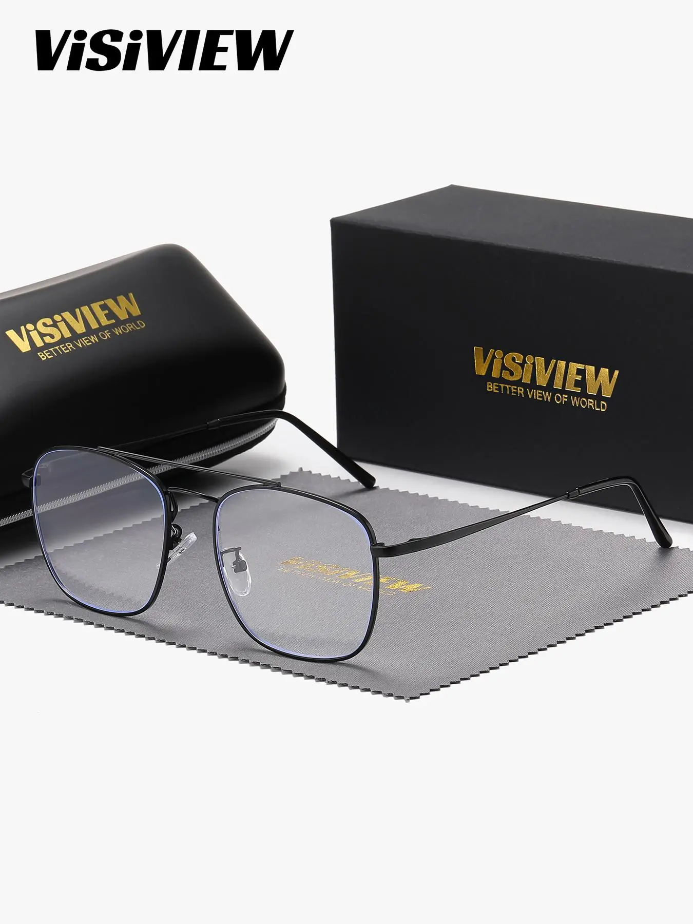 Unisex Retro Full-frame Glasses, Anti-blue Light Square Glasses, Fashion Eyewear for Men & Women, Eyeglasses for Work, Daily Clothing Decor