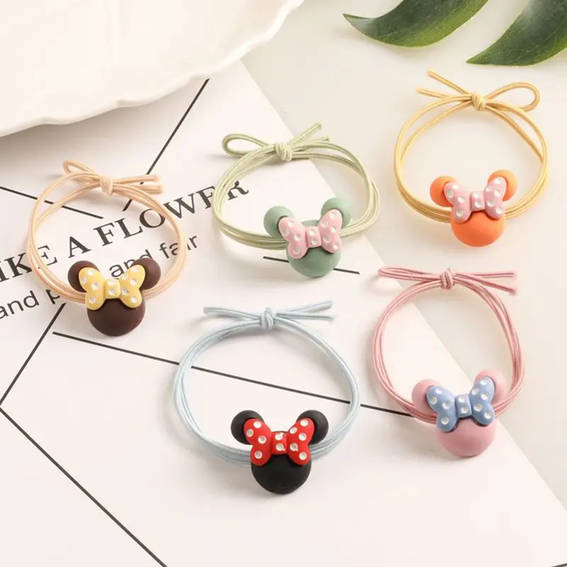 Women's Cartoon Elastic Hair Rope, Bowknot Animal Head Ornament Hair Band, Hair Fixing Decorative Tool