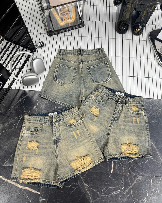 LSN Quần Jean Ngố Đùi Nữ Rách Lai Trước Và Sau Wash Loang 544 - 545 - 546 - 547