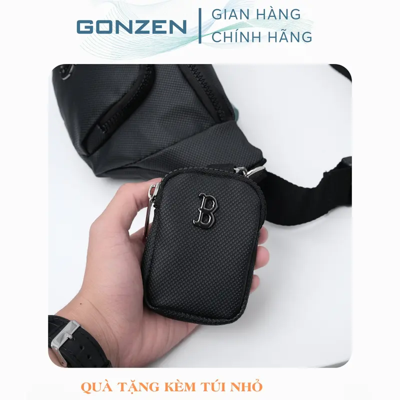 Túi Đeo Chéo Đeo Bụng Logo Chữ B Đúc Bằng Kim Loại Chất Vải Da Chống Nước Cao Cấp, Túi Bao Tử Bán Hàng Dây Khóa Mở Đa Năng Thời Trang Nam Nữ Hot Trend_GONZEN TX 21 5