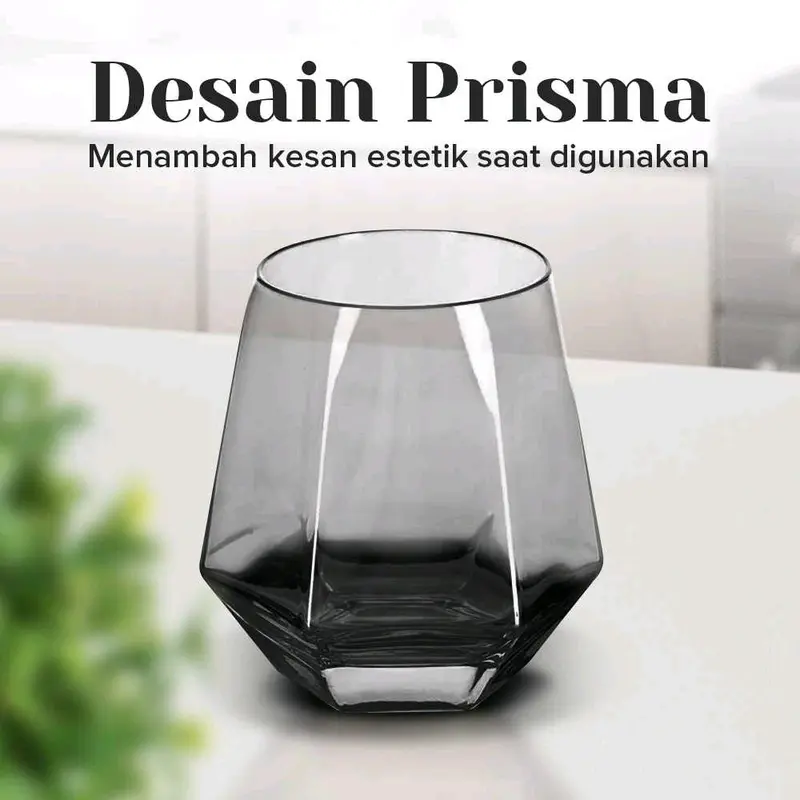 Gelas Minuman Kaca Estetik Diamond Crystal Glass Cup 310ml GLASSWARE - GW107 Gelas Es Limun Teh Kopi Cafe 2