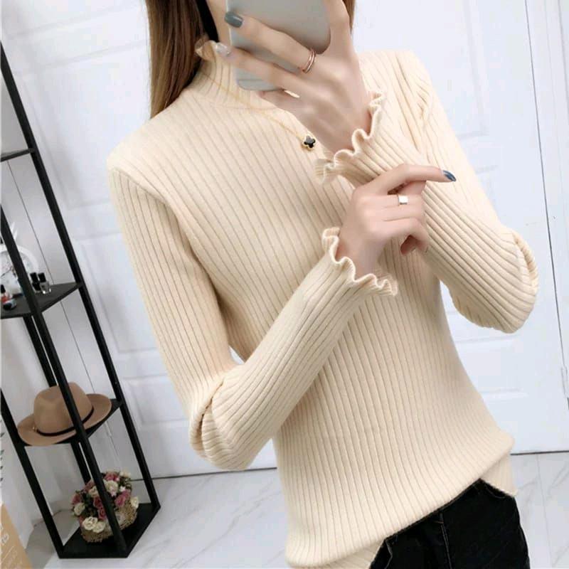 Sweater Turtleneck Rajut / Atasan Kriwil Rajut / Kerah Tinggi 5