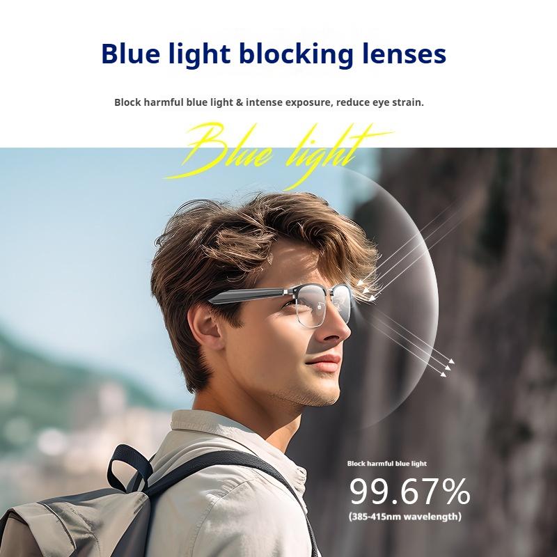 YJ005F AI Smart Translation Glasses, Blue - Light Blocking & Metal Frame, Real - Time 150 Languages Translation, Multi - Scene - Image 3