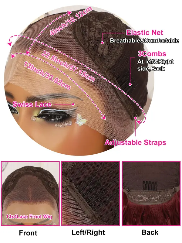 26 Inch Long Wavy Wigs for Women, Gorgeous Fluffy Wigs without Bangs, Synthetic Lace Front Wigs for Party, Daily Use 2