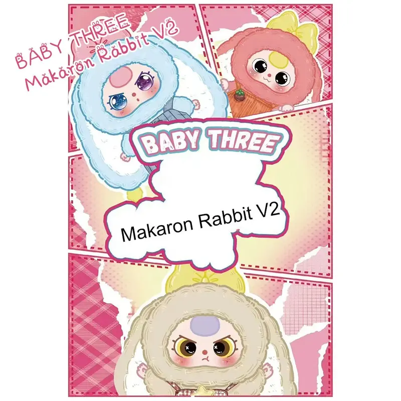 Thỏ Macaroon V2, BABY THREE, Hộp mù, 15 màu và kiểu để thu thập, Lý Tưởng cho quà tặng guong  than mat phat sang 3