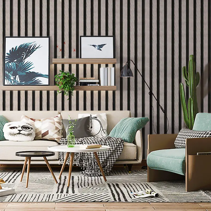 Striped Pattern Wallpaper, 1 Roll Waterproof Self-adhesive Wallpaper, Peel & Stick Sticker for Living Room & Dining Room & Bedroom 6