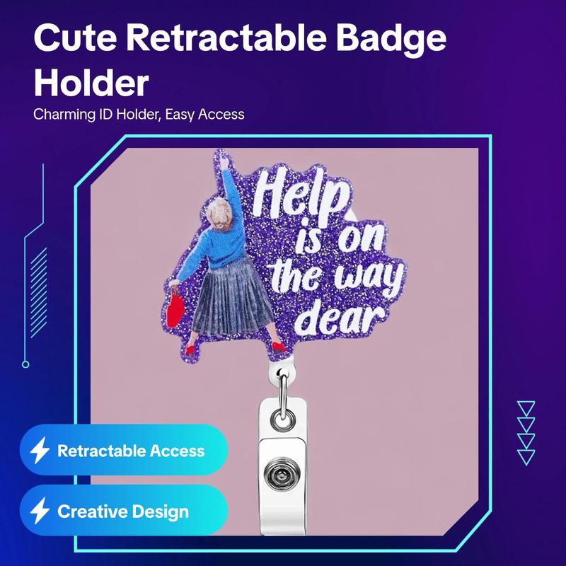 Cute Badge Holder, 1 Count Retractable Badge Reel, Easter Gifts, Creative ID Badge Holder with Clip for Nurse Doctor Student Worker Volunteer 1
