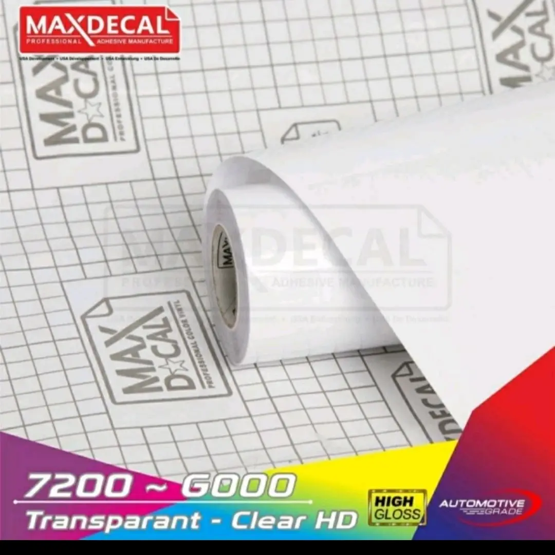Sticker Maxdecal 7200 G000 Clear Transparan Bening Glossy Meteran