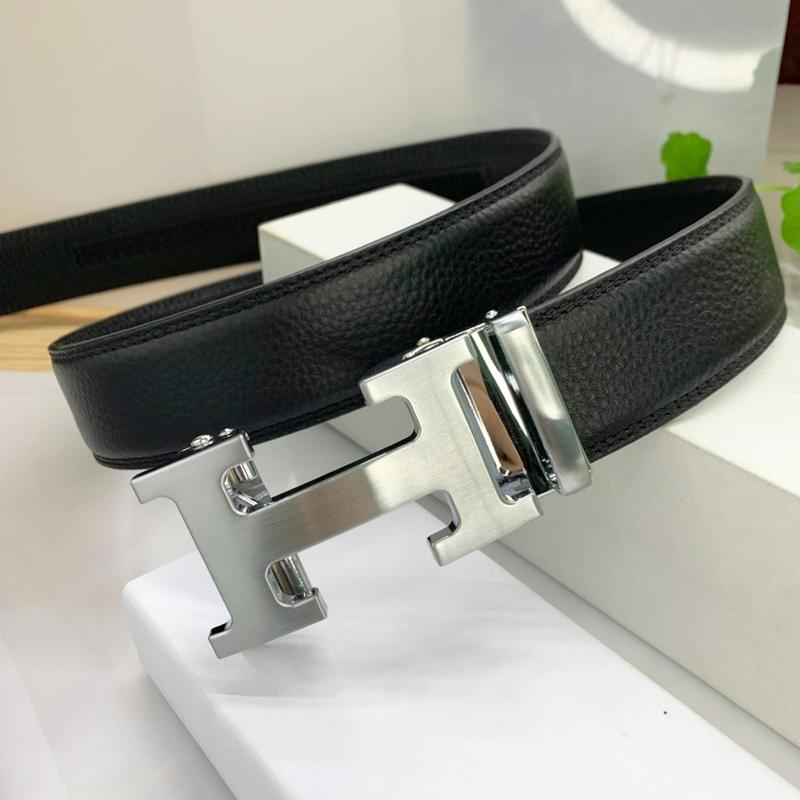 Thắt lưng nam chữ H trơn siêu đẹp da bò khóa gạt tự động cao cấp HQ STORE Kim Tuyến