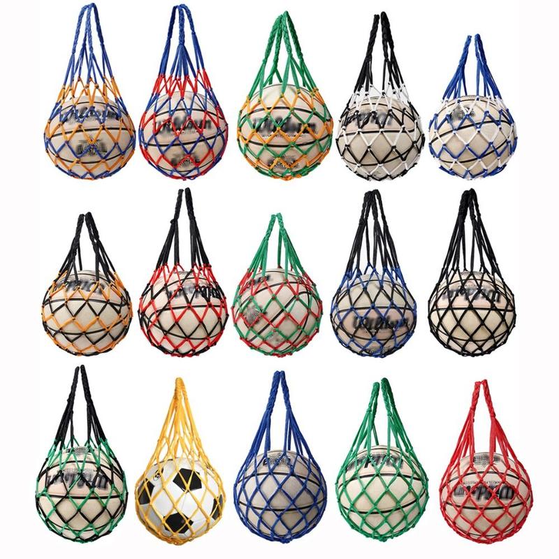 Product Introduction of Sports Portable Equipment Nylon Nylon Net Bag Weaving Multiple Colors Basketball Carry Bag Mesh Net Bag Volleyball Ball 15