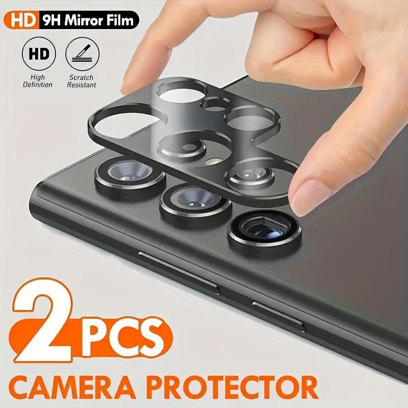 Product Introduction of Aluminum Alloy Camera Lens Protectors for Samsung Galaxy S23 Ultra S22 Ultra - 2PCS HD Tempered Glass Screen Protector, Scratch-Resistant, Easy Installation, Fingerprint Resistant Film for S4 S22 S23 Plus 0
