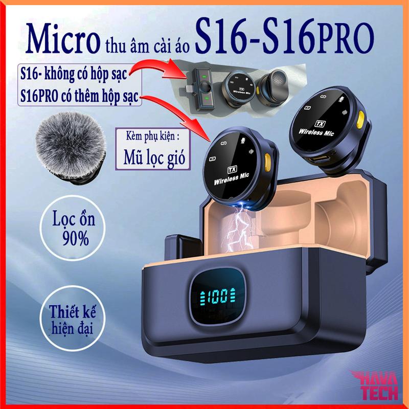  Micro không dây HAVA S16-S16PRO cài áo lọc ồn tối đa hiệu năng âm vang công cụ hiệu quả quay video livetream. 