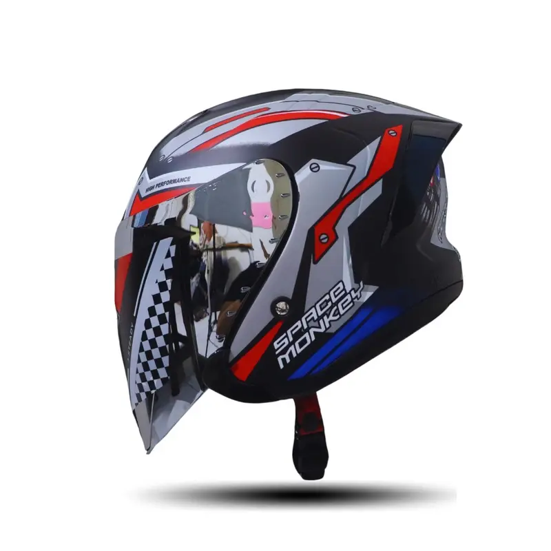 JS ARMOR MOTIF Helm dewasa halface js armor cowok/cewek Helmet Kaca Motorcycle Visor 4