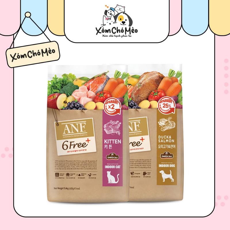 Thức Ăn Hạt ANF 6Free+ Kitten/Adult 5.6Kg Cao Cấp Dành Cho Mèo Con/Mèo Trưởng Thành