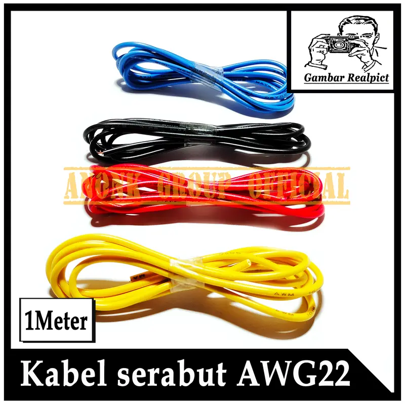 1Meter Kabel AWG22 1Jalur / Kabel Serabut Tembaga AWG22 Singel 1Meter 1