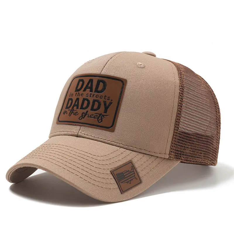 Baseball Cap, Mesh Hat, for Men, Summer Cap, Leather Tag, Peaked Cap, Dad and Dad Styletcc cap