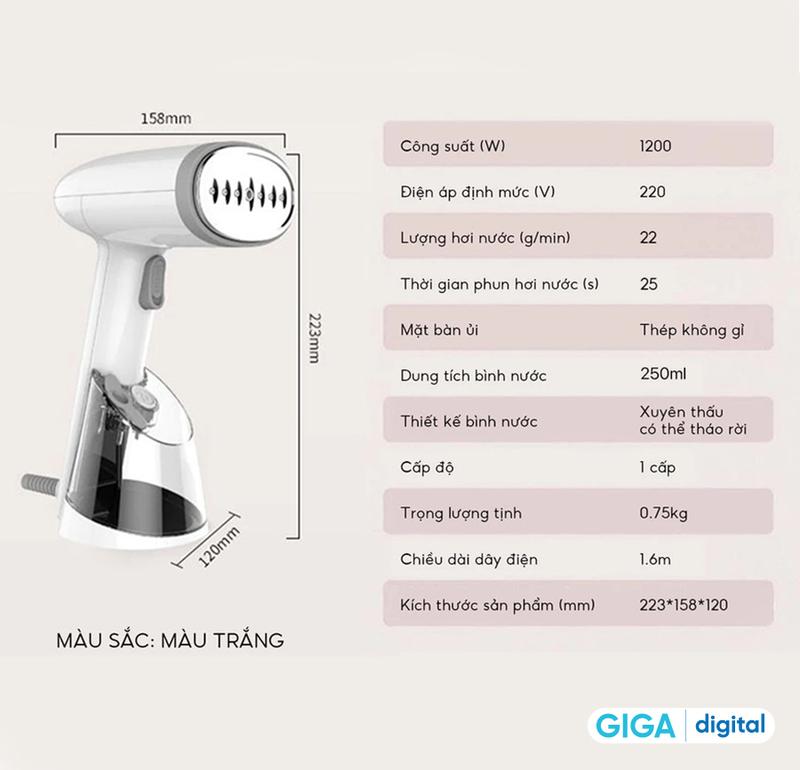 Product Introduction of Bàn ủi hơi nước cầm tay Aqua SH2502R - Công suất 1200W - Dung tích 250ml - Ủi phẳng hoặc treo - Nút phun tự động 15 phút - Là Quần Áo, Ủi Quần Áo 8