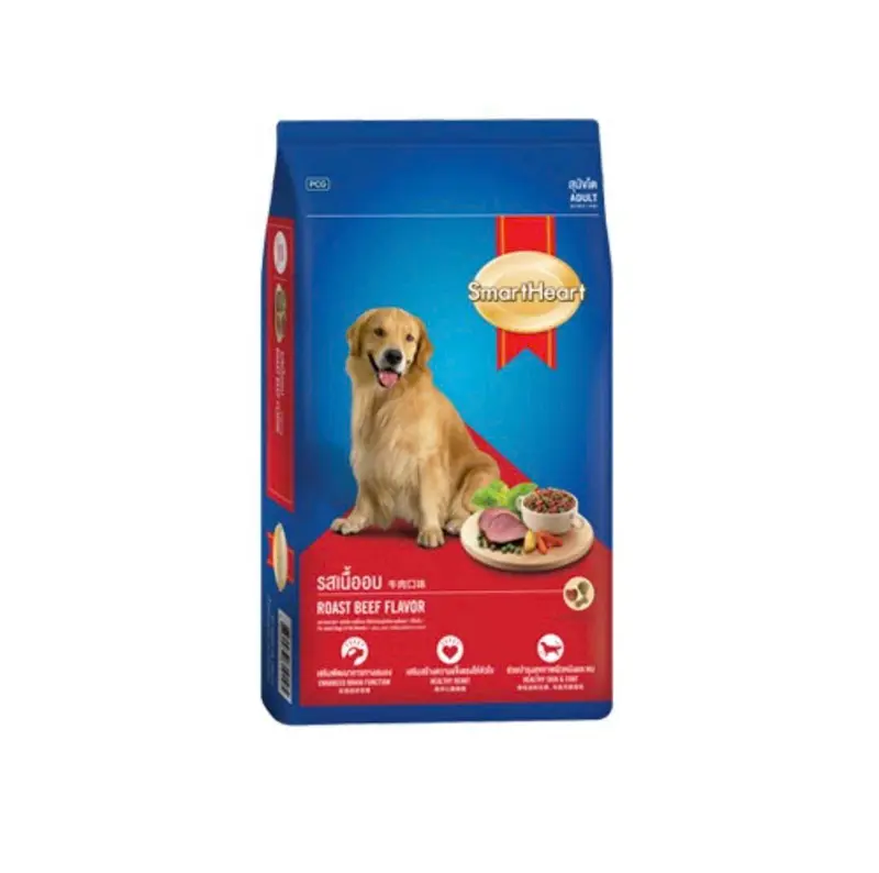 [COMBO 5 GÓI] Thức ăn cho chó trưởng thành dạng hạt cứng Smartheart vị bò nướng 400g. 3