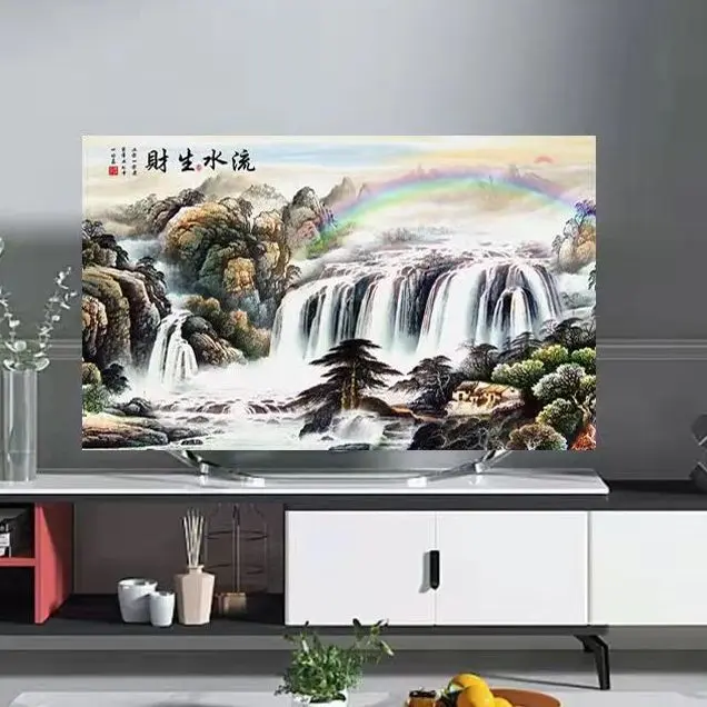 Tấm Che Bụi TV, Bộ Sưu Tập Mới, Thích Hợp Cho TV 55 Inch Và 75 Inch, Tấm Che TV LCD Luôn Mở, Chất Liệu Vải, Có Thể Treo