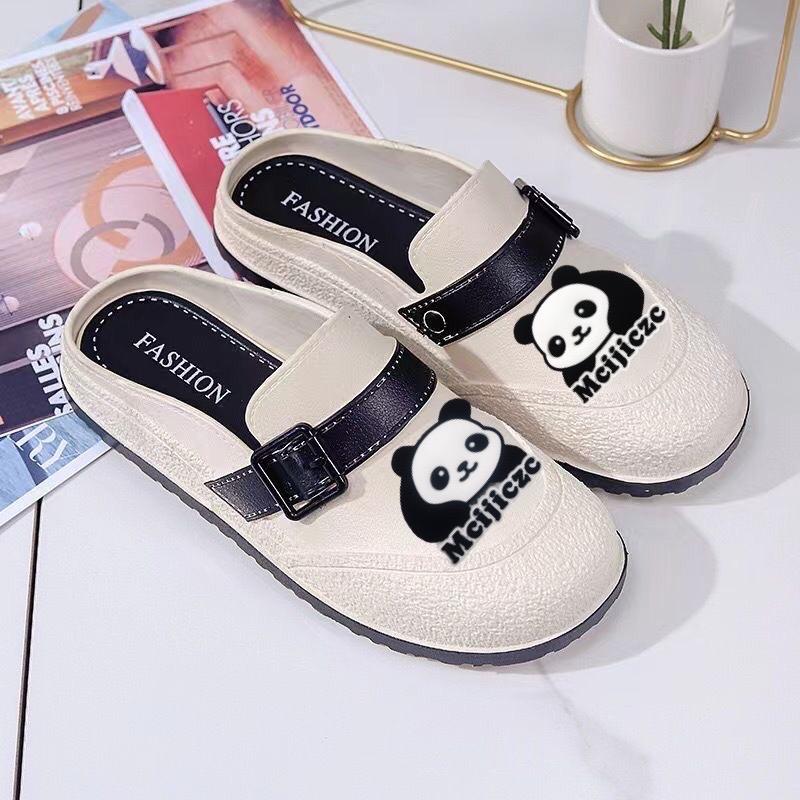 BBBB-809【Gấu Trúc Anh】- Giày Lỗ Bao Đầu nữ 2024 đế dày mùa hè 3 màu DéP Shoes dép  giả 2