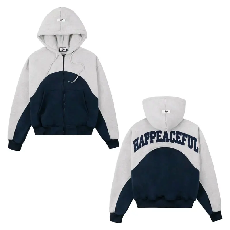 Áo khoác hoodie Zip Logo thiêu HAPPEACEFUL  nam_nữ  năng động aos weaternam hoodie  nocturnal Menswear Nhung peaceful whenever  hoodie 4