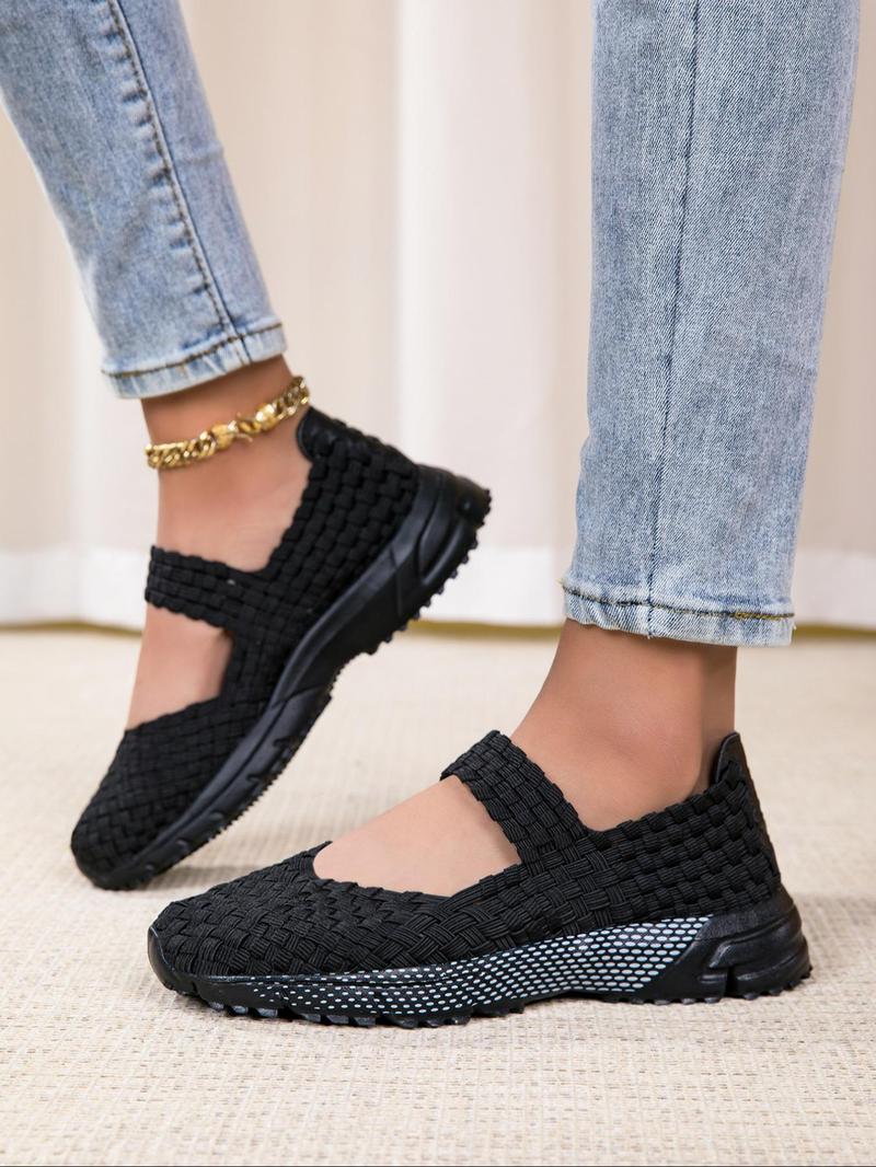 Product Introduction of Women's Boho Style Colorful Plaid Pattern Slip on Sandals, Casual Comfortable Flat Sandals for Summer, Female All-match Round Toe Shoes for Daily Wear, Girl 5