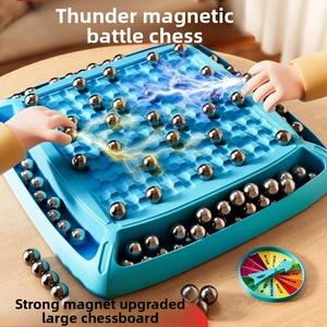 Magnetic Battle Chess - Inductive Chess Pieces & Magnet Balls Set, Kids Concentration Training Parent-Child Interactive Educational Toy