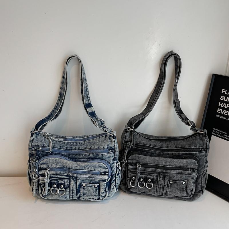 Túi Đeo Chéo Nữ, Phong Cách Cổ Điển Túi Đeo Vai Denim, Dành Cho Bé Gái, Túi Messenger Hợp Xu hướng