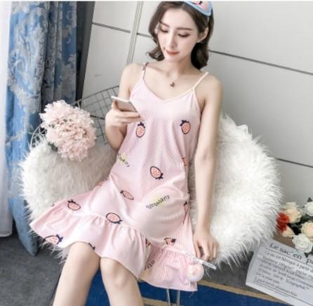 Product Introduction of Váy ngủ hai dây váy mặc nhà dễ thương chất thun cotton phong cách hàn thường dây đai có thể điều chỉnh 11