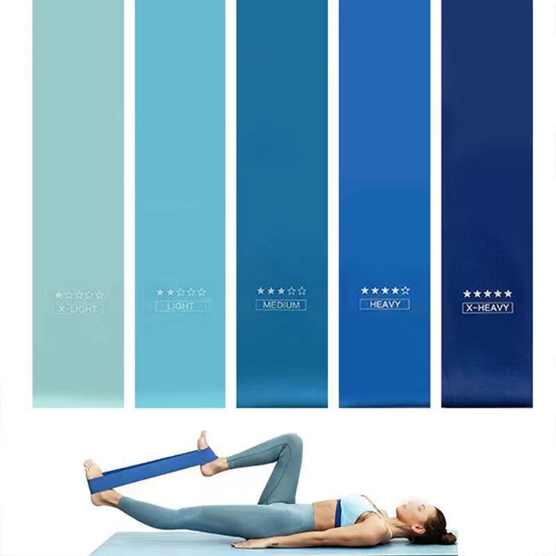 Product Introduction of Sports Elastic Band Blue Fitness Women's Tension Resistance Band Beginner Tight Squat Hip Elastic Force Circle Strain Relief Bushing 2